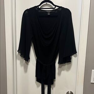 Stylish Black Drape Top